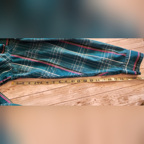 Vintage Wrangler light weight summer pearl snap shirt teal purple stripe xxl? - Picture 7 of 7
